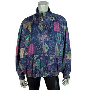 Ice Nine Womens Vintage Bomber Jacket Size Large Lightweight Cotton Retro USA